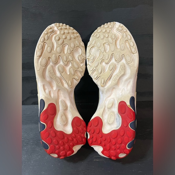 Nike React Presto Mens Size 10 Blue Sneakers Red Grey Shoes - Picture 5 of 8